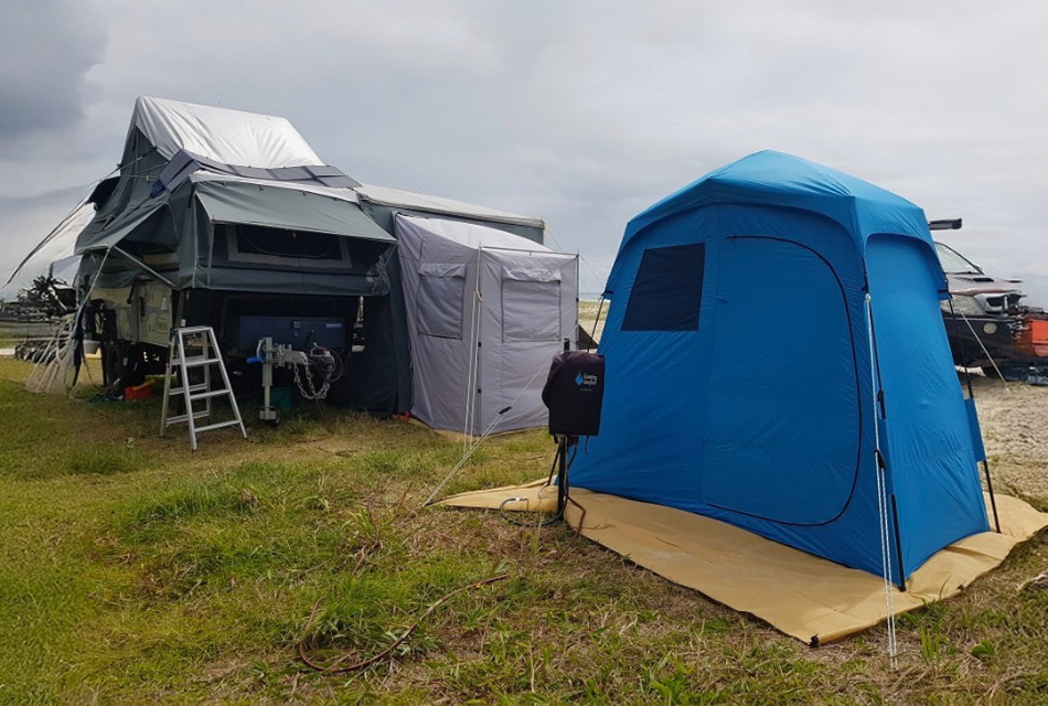 How to Build a Mud-Free, Private Camp Bathroom with a Double Ensuite Tent