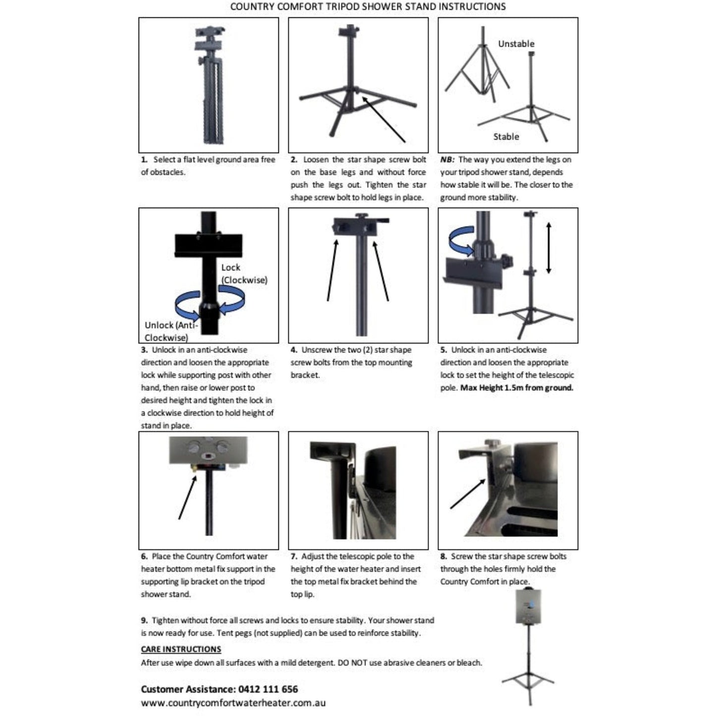 Country-Comfort-Tripod-Shower-Stand-Instructions